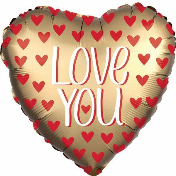 Special Occasion Foil Balloons | Satin Love You Gold Heart Foil Balloon – 45Cm