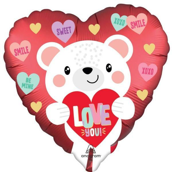 Special Occasion Foil Balloons | Satin Love You White Bear Hx Heart Foil Balloon – 45Cm