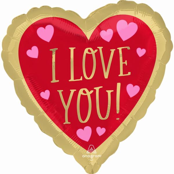 Special Occasion Foil Balloons | Standard Hx I Love You Red & Gold Foil Balloon – 45Cm