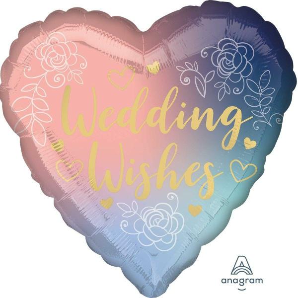 Special Occasion Foil Balloons | Twilight Lace Wedding Wishes Heart Foil Balloon – 45Cm