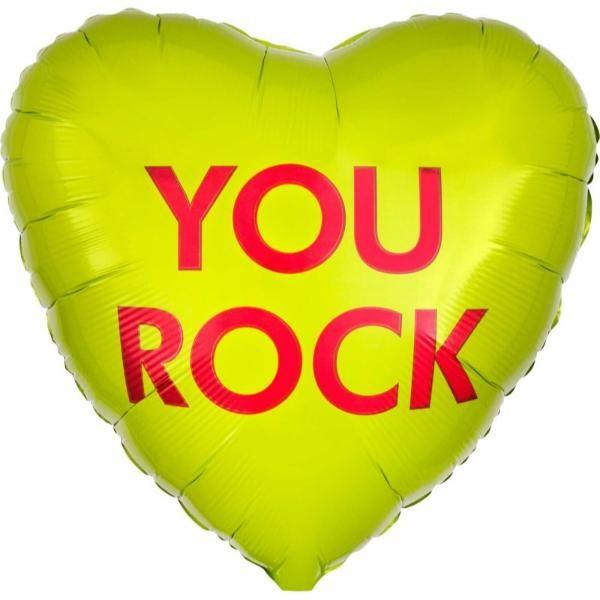 Special Occasion Foil Balloons | You Rock Hx Candy Heart Foil Balloon – 45Cm