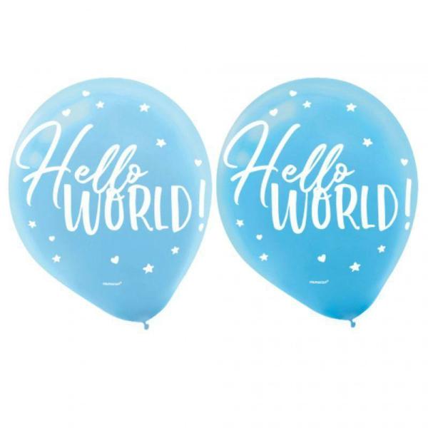 Special Occasion Latex Balloons | 15 Pack Oh Hello World Latex Balloons – 30Cm