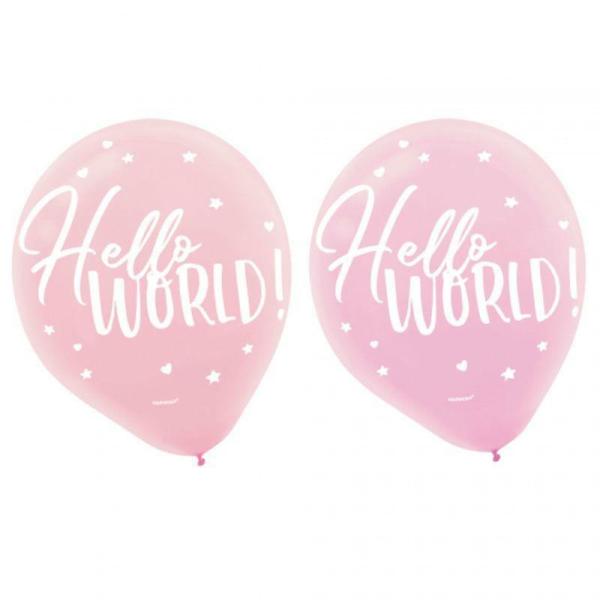 Special Occasion Latex Balloons | 15 Pack Oh Hello World Latex Balloons – 30Cm