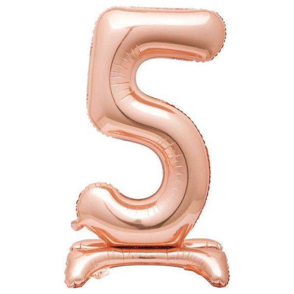 Standing Foil Balloons | Giant Standing Rose Gold Numberal 5 Foil Balloon – 76.2Cm