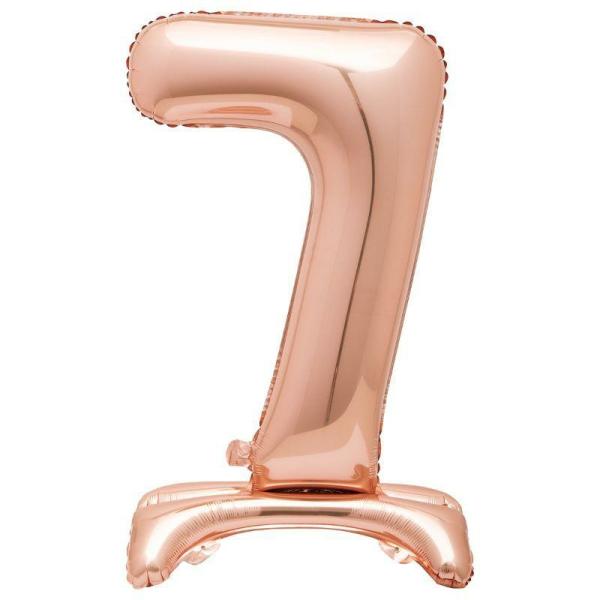 Standing Foil Balloons | Giant Standing Rose Gold Numberal 7 Foil Balloon – 76.2Cm