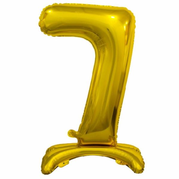 Standing Foil Balloons | Gold "7" Giant Standing Air Filled Numeral Foil Balloon – 76.2Cm