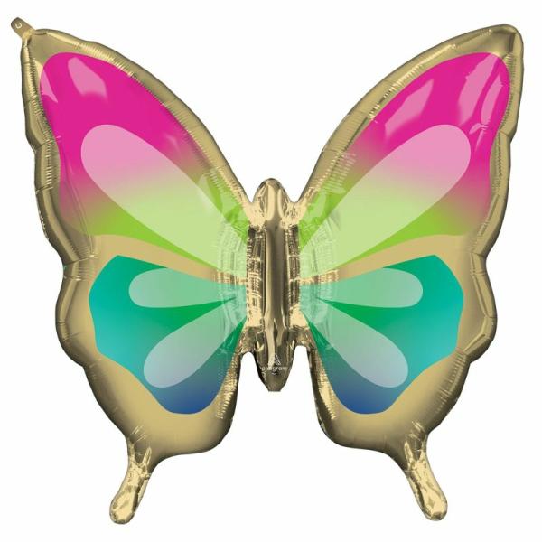 Supershapes | Beautiful Tropical Butterfly Foil Balloon – 76Cm X 71Cm