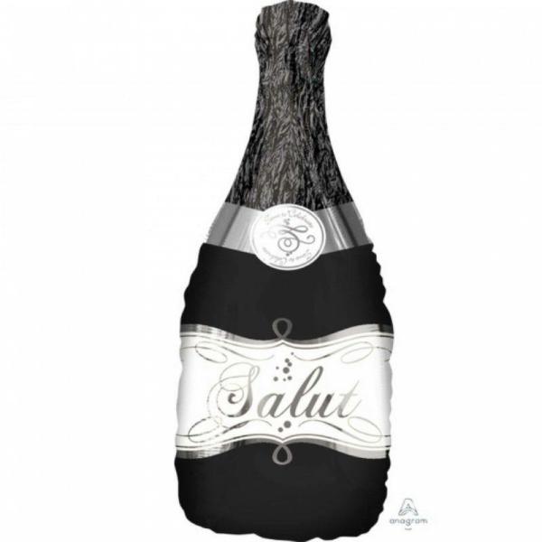 Supershapes | Black Bubbly Wine Bottle – 35Cm X 91Cm