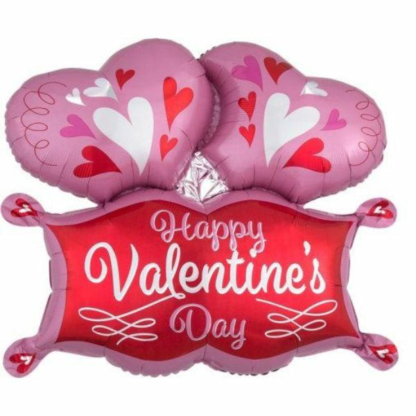 Supershapes | Double Heart Marquee Foil Balloon – 73Cm X 63Cm