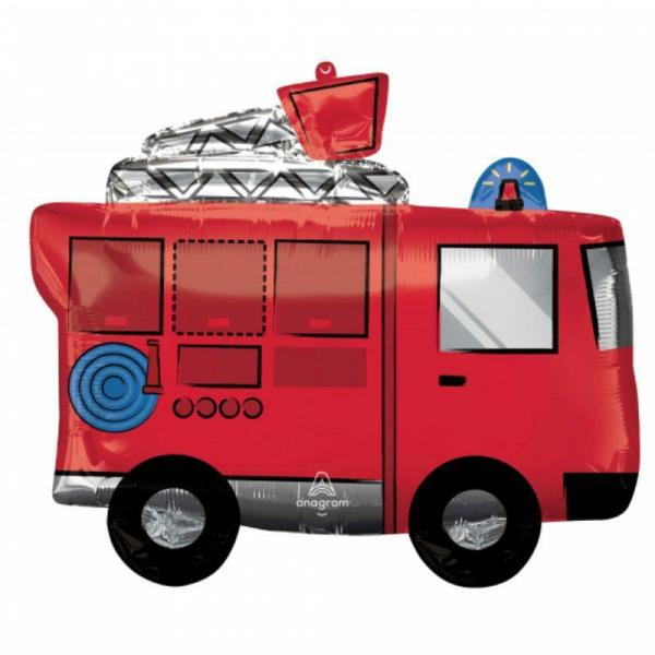 Supershapes | Fire Truck Foil Balloon – 66Cm X 55Cm