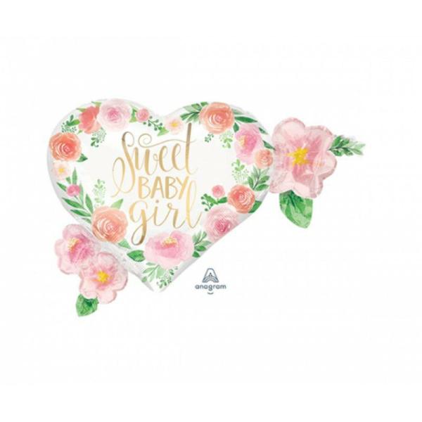 Supershapes | Floral Sweet Heart Foil Balloon – 68Cm X 50Cm