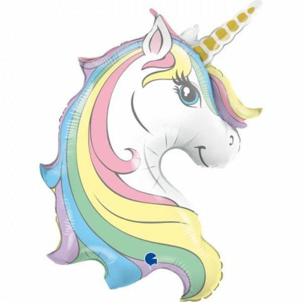 Supershapes | Macaron Unicorn Head Shape Foil Balloon – 99Cm