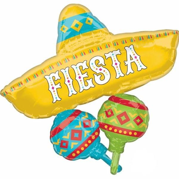 Supershapes | Papel Picado Fiesta Hat Cluster Foil Balloon – 78Cm X 81Cm