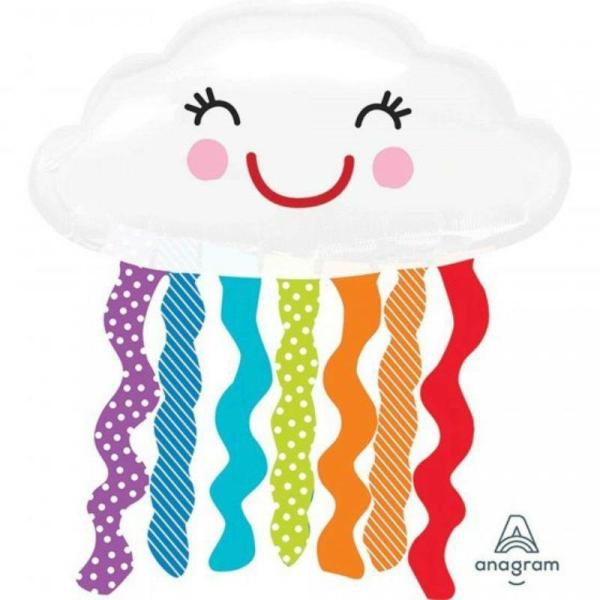 Supershapes | Rainbow Smiling Cloud Foil Balloon – 76Cm X 45Cm