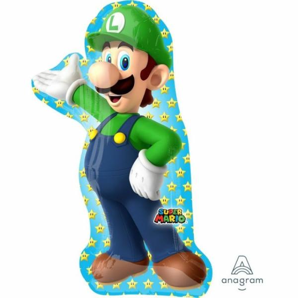 Supershapes | Super Mario Brothers Luigi Foil Balloon – 50Cm X 96Cm