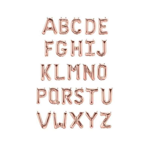 Letter Foil Balloons – 35cm | Rose Gold Letter W Foil Balloon – 36Cm