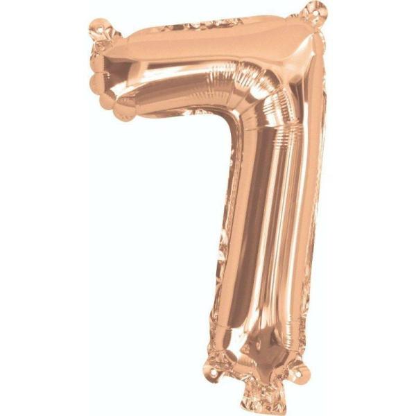 Numbered Foil Balloons – 35cm | Rose Gold Foil Balloon 7 – 36Cm