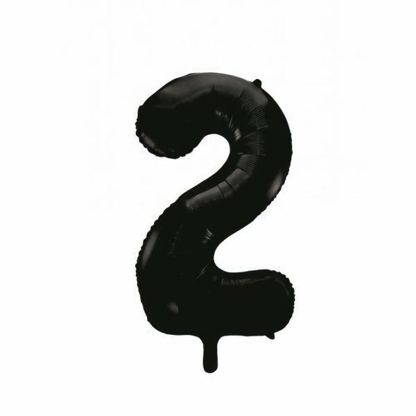 Numbered Foil Balloons – 86 cm | Black Number 2 Foil Balloon – 86Cm