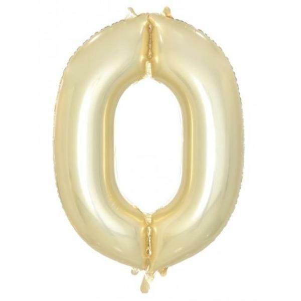 Numbered Foil Balloons – 86 cm | Fb34In Decrotex Luxe Gold #0