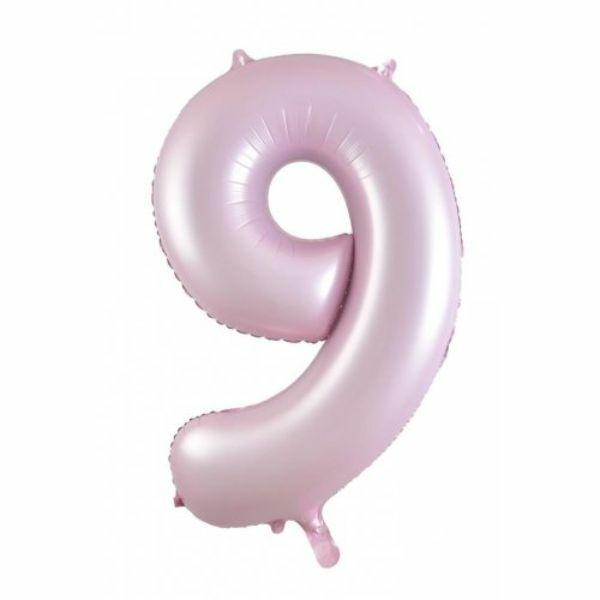 Numbered Foil Balloons – 86 cm | Matt Pastel Pink #9 Decrotex Foil Balloon – 86.36Cm