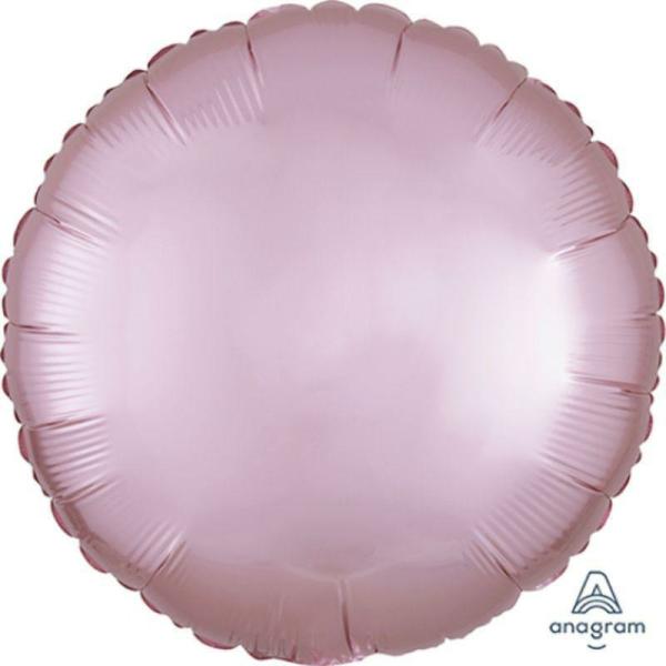 Plain Coloured Foil Balloons | Satin Luxe Pastel Pink Circle Foil Balloon – 45Cm