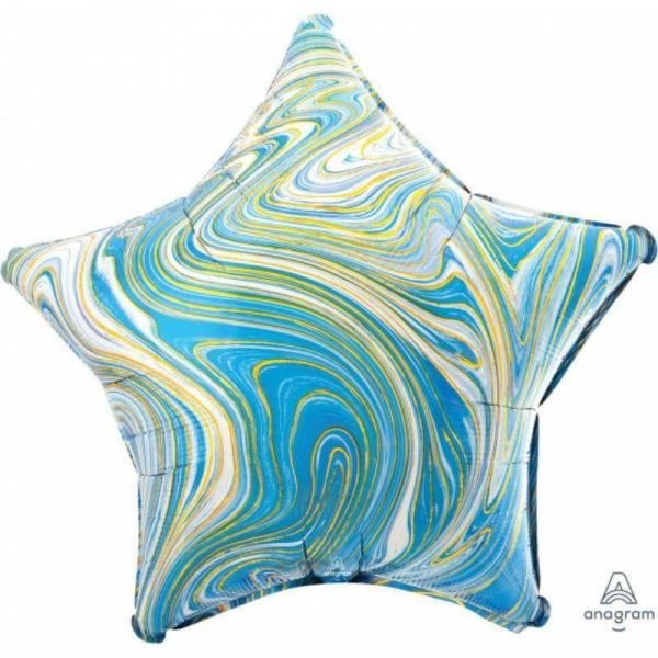 Printed Foil Balloons | Marblez Blue Star Foil Balloon – 45Cm