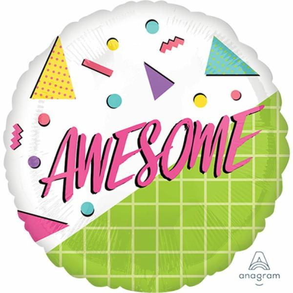 Printed Foil Balloons | Multi Colour Awesome Party Standard Foil Balloon – 45Cm