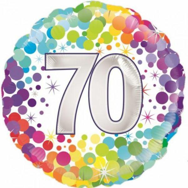 Birthday & Milestone Foil Balloons | Colourful Confetti 70Th Birthday Foil Balloon – 46Cm