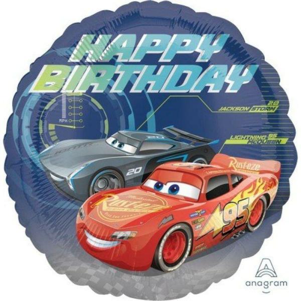 Character & Themed Foil Balloons | Cars 3 Happy Birthday Foil Balloon – 45Cm