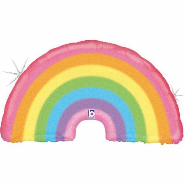 Supershapes | Glitter Pastel Rainbow Shape Foil Balloon – 91Cm