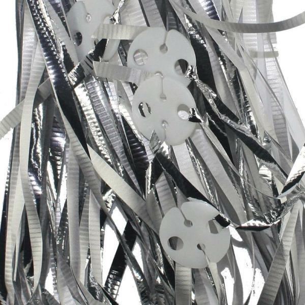 Balloon Ribbons | 25 Pack Metallic Silver Clipped Balloon Ribbon